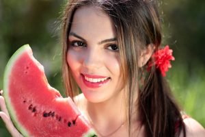 Melon Beauty Red Nature Summer Girl